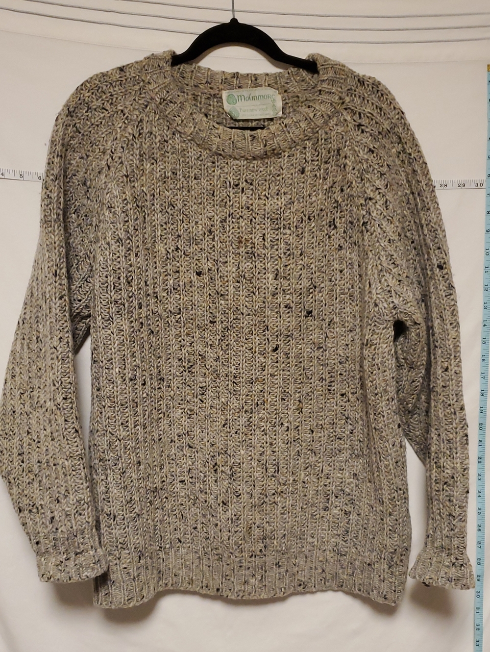 Malinmore Pure New Wool Chunky Knit Fishermans Sweater Pit 25 Length28